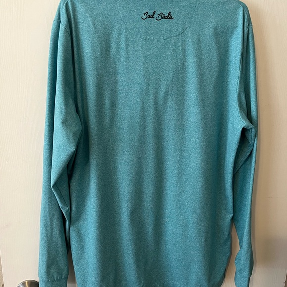 Bad Birdie Bell Air Golf Heather Turquoise Blue 1/4 Zip Pullover Mens Medium - Picture 6 of 9